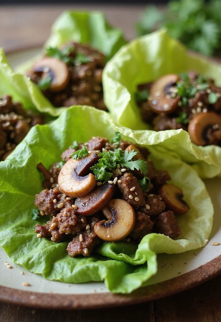 13 Korean Beef Lettuce Wraps Recipes That Taste Incredible - 3. Beef and Mushroom Lettuce Wraps