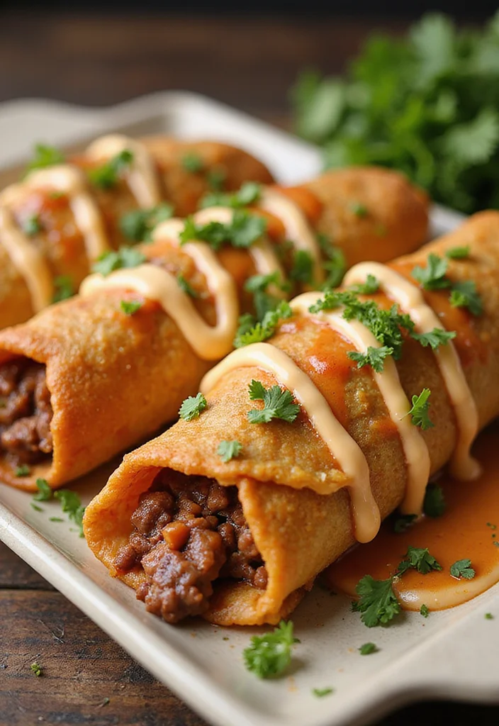 14 Beef Chimichanga Ideas That Make Dinner So Much Easier - 13. Beef Chimichanga with Creamy Chipotle Sauce