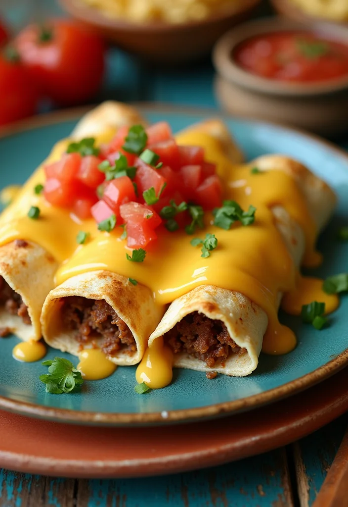 14 Beef Chimichanga Ideas That Make Dinner So Much Easier - 4. Beef Chimichanga with Cheese Sauce