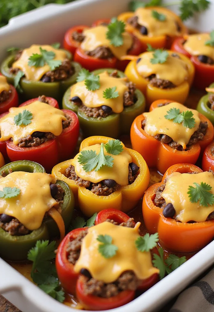 14 Ground Beef And Veggies Dinners That Even Picky Eaters Love - 3. Taco Stuffed Peppers