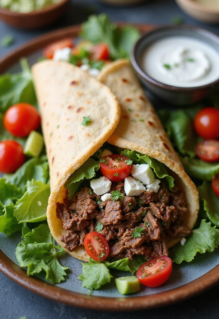 14 Shredded Beef Burritos Recipes Packed With Big Flavor - 4. Mediterranean Shredded Beef Burrito