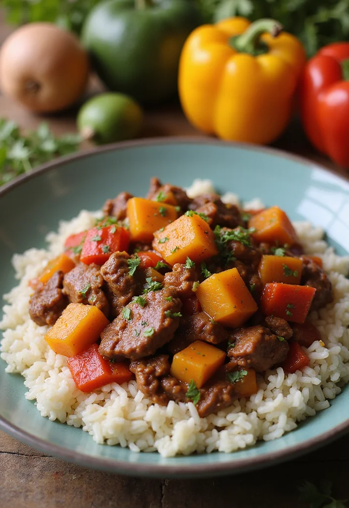 15 Easy Beef Stew With Rice Meals That Always Impress - 12. Beef Stew with Peppers and Rice