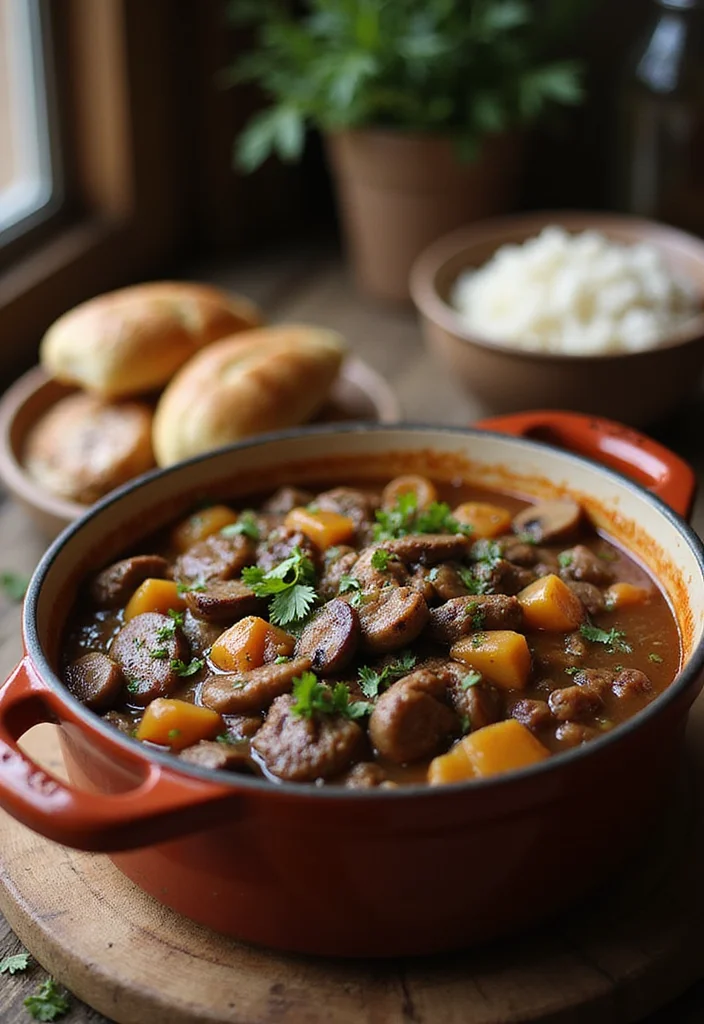 15 Easy Beef Stew With Rice Meals That Always Impress - 3. One-Pot Beef and Mushroom Stew with Rice