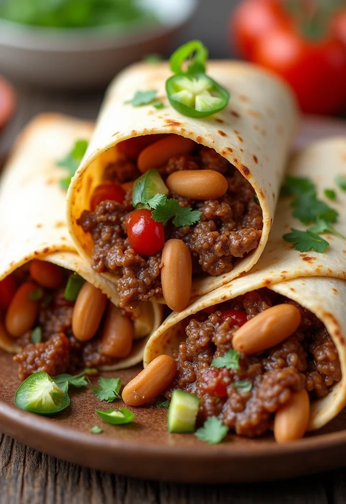 16 Genius Ways To Use Ground Beef Spaghetti Sauce Tonight - 13. Beef and Bean Burritos