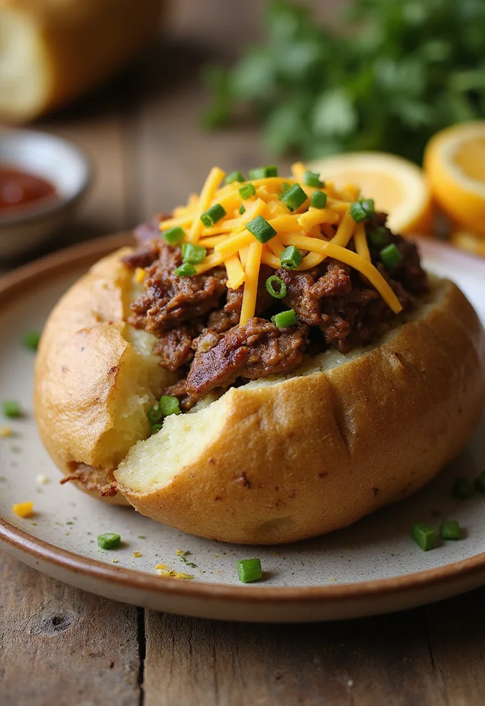 16 Genius Ways To Use Slow Cooker Pulled Beef Tonight - 12. Pulled Beef Baked Potatoes