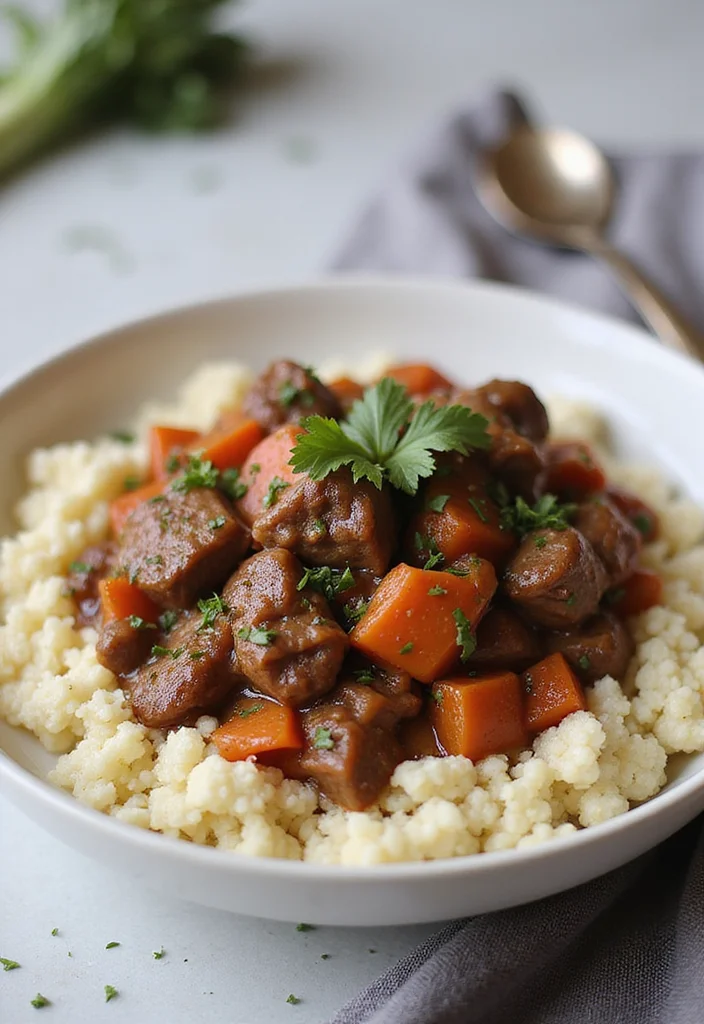 16 Must-Try Beef Stew Meat Dishes For Busy Nights - 15. Beef Stew with Cauliflower Rice