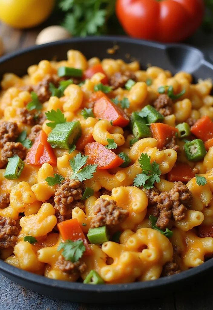 16 Underrated Mac And Cheese With Ground Beef Recipes Worth Making - 12. Beefy Cheesy Mac and Vegetable Skillet