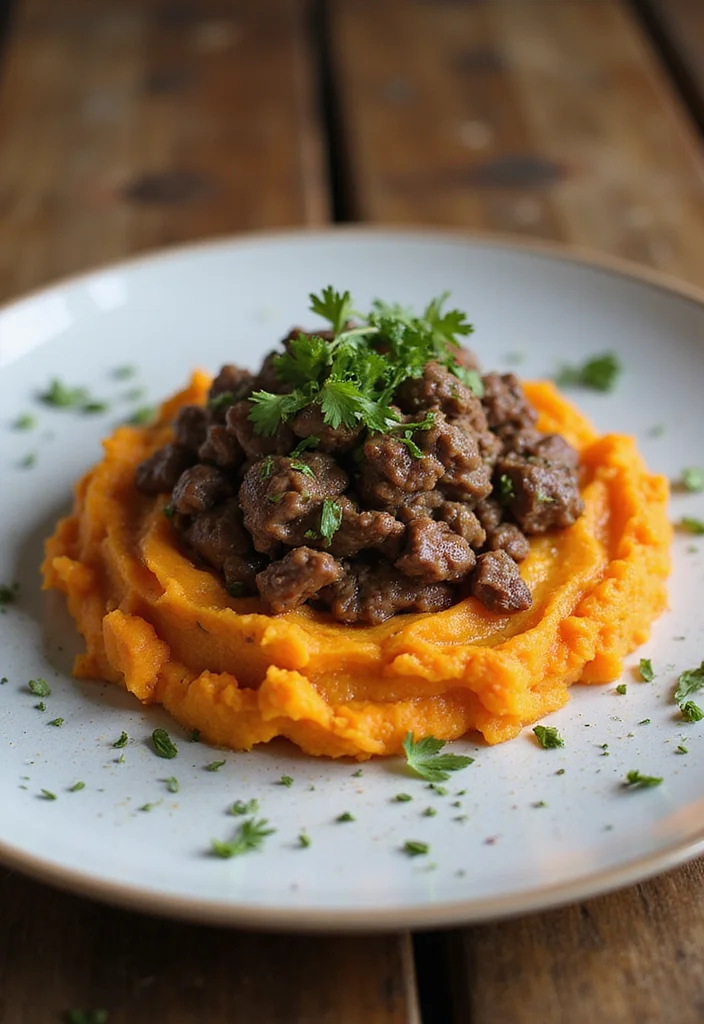 17 Ground Beef Gravy Mashed Potato Dinners That Even Picky Eaters Love - 13. Ground Beef and Sweet Potato Mash