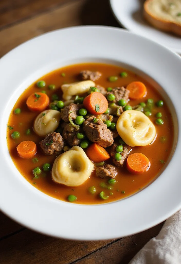 17 Underrated Beef Tortellini Soup Recipes Worth Making - 10. Beef Tortellini Soup with Carrots and Peas