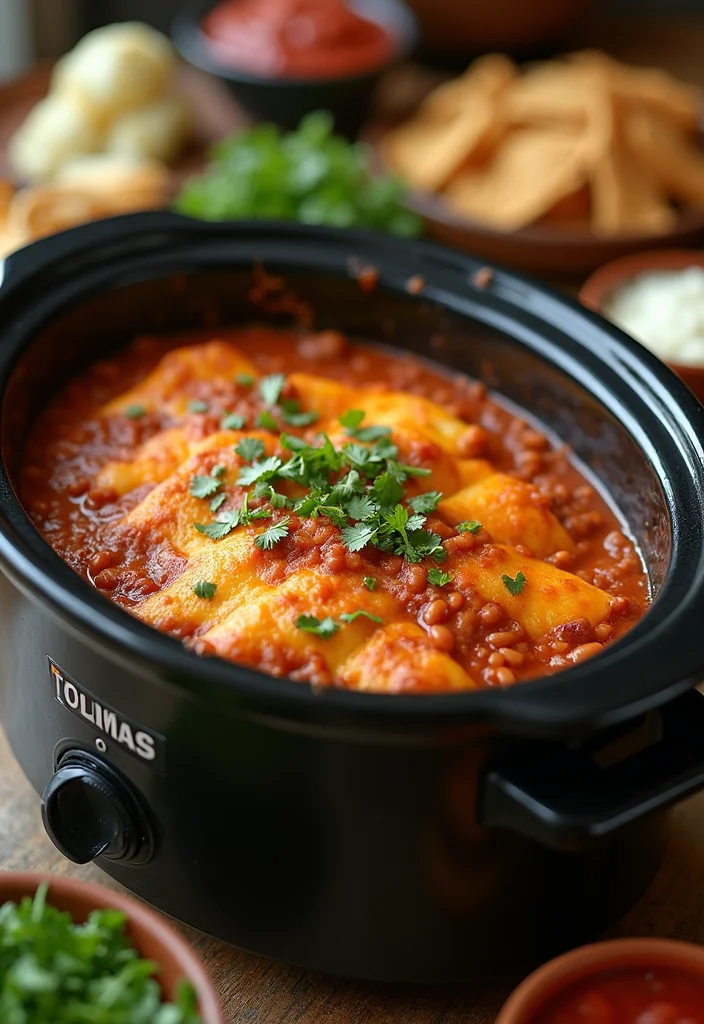 18 Beef And Bean Enchiladas Meals Perfect For Weeknight Cooking - 10. Slow Cooker Beef and Bean Enchiladas