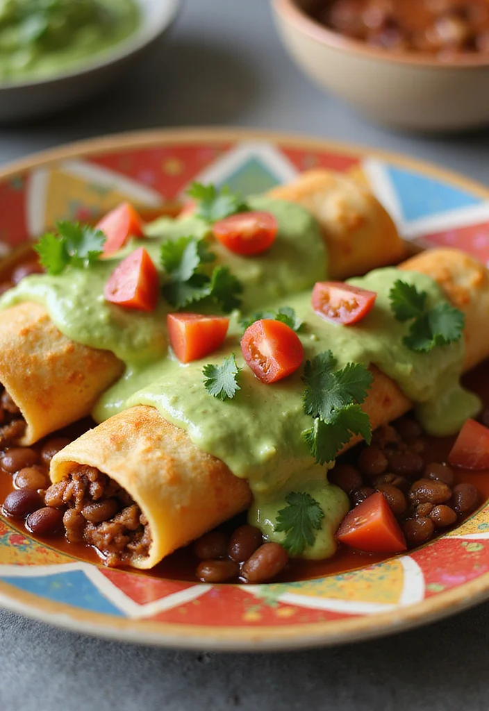18 Beef And Bean Enchiladas Meals Perfect For Weeknight Cooking - 4. Beef and Bean Enchiladas with Avocado Cream