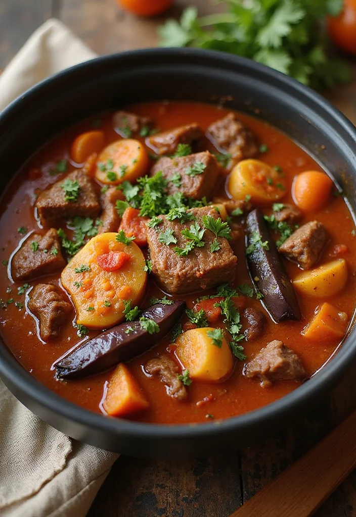 18 Crowd-Pleaser Keto Beef Stew Slow Cooker Ideas You’ll Save Immediately - 7. Mediterranean Beef Stew with Eggplant