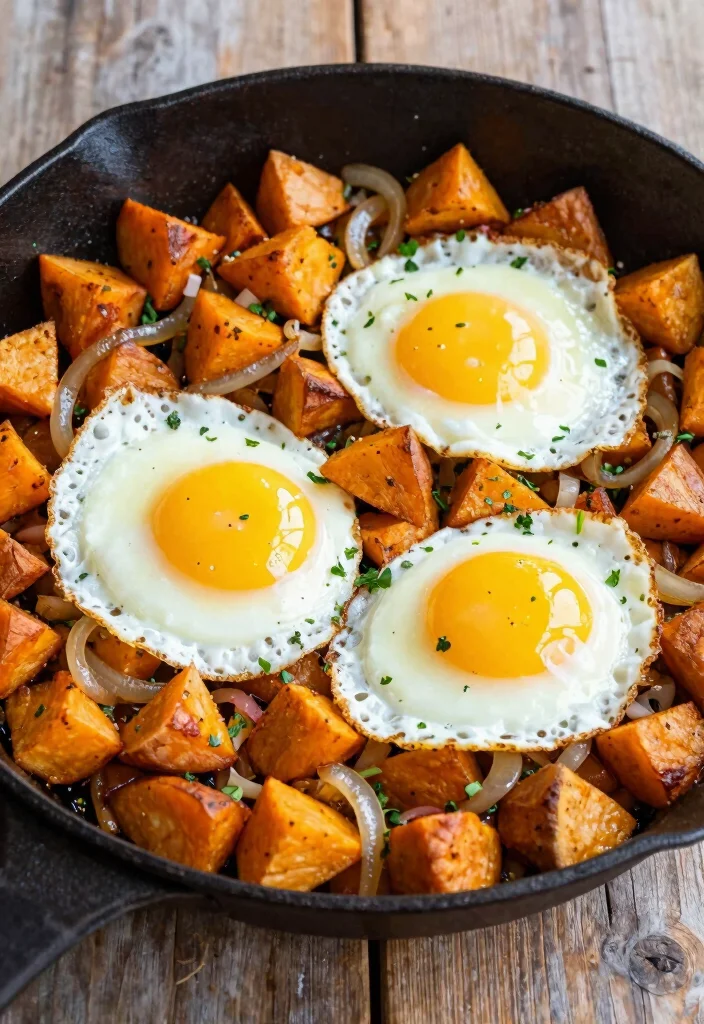 15 Bread and Egg Recipes: Simple Comfort Meals - 9. Sweet Potato and Egg Hash 1