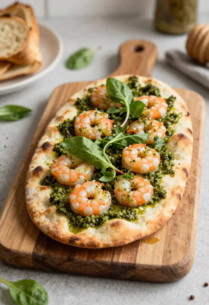 15 Frozen Cooked Shrimp Recipes for Fast, Flavorful Dinners - 14. Shrimp Pesto Flatbread 1