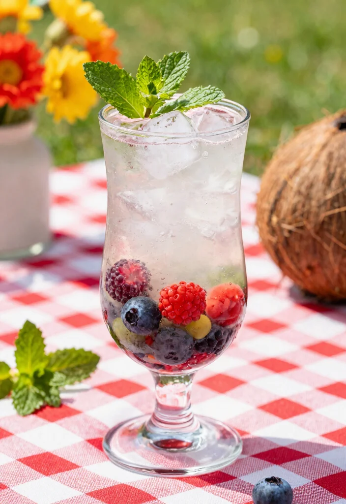16 Coconut Rum Drinks Recipes Tropical Party Favorites - 4. Coconut Berry Spritzer 1