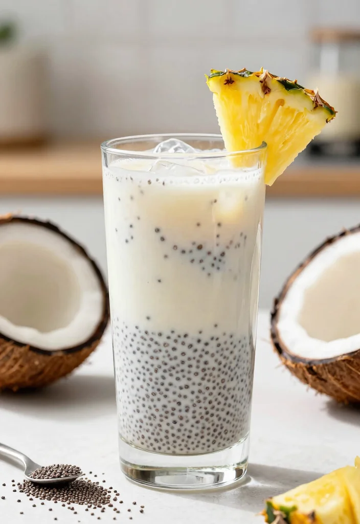16 Coconut Rum Drinks Recipes Tropical Party Favorites - 6. Coconut Chia Seed Refresher 1