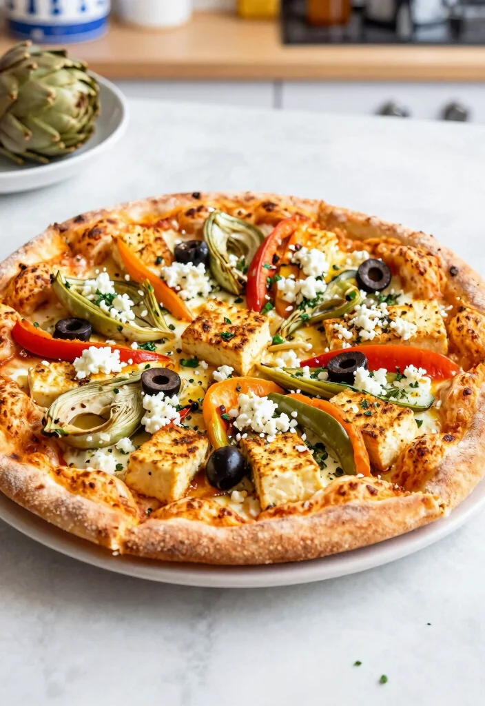 16 French Bread Pizza Recipes for Quick Customizable Dinners - 4. Mediterranean Tofu French Bread Pizza 1