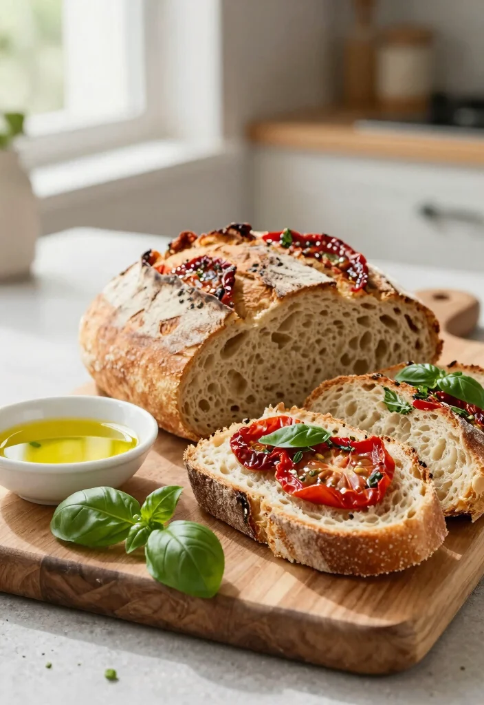 17 Artisan Bread Recipes Dutch Oven Crusty Bakery Style - 5. Sun-Dried Tomato and Basil Bread 1