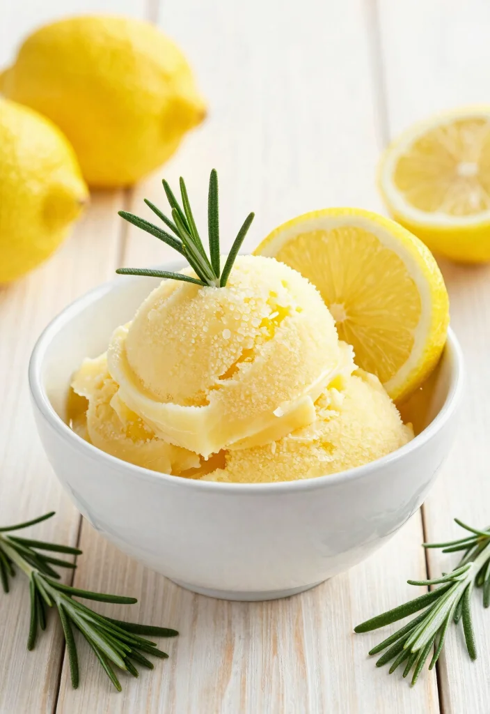 18 Cuisinart Ice Cream Maker Recipes for Creamy Homemade Treats - 11. Lemon Rosemary Sorbet 1