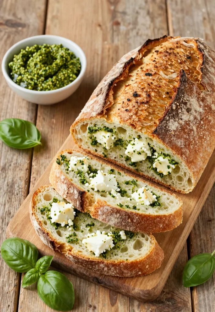18 Dutch Oven Bread Recipes for a Crispy Crust and Perfect Rise - 11. Pesto and Feta Bread 1