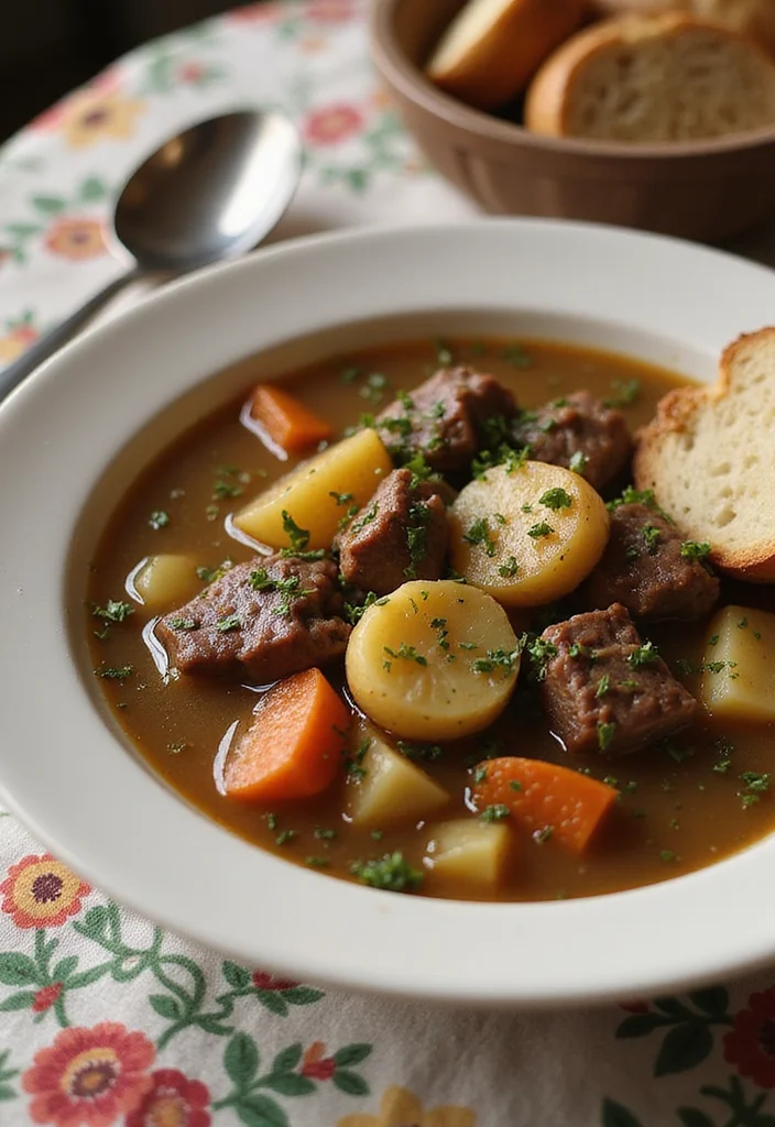 13 Beef and Potatoes Crock Pot Dinners That Even Picky Eaters Love - 13. Herbed Beef and Potato Soup 1