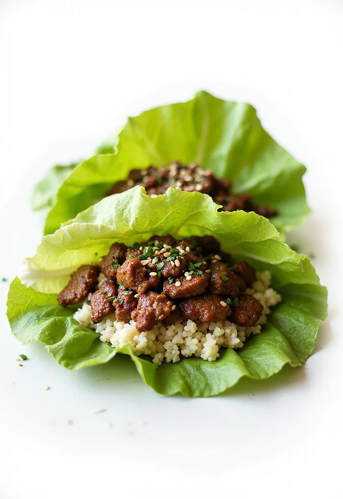13 Korean Beef Lettuce Wraps Recipes That Taste Incredible - 11. Korean Beef Lettuce Wraps with Cauliflower Rice 1