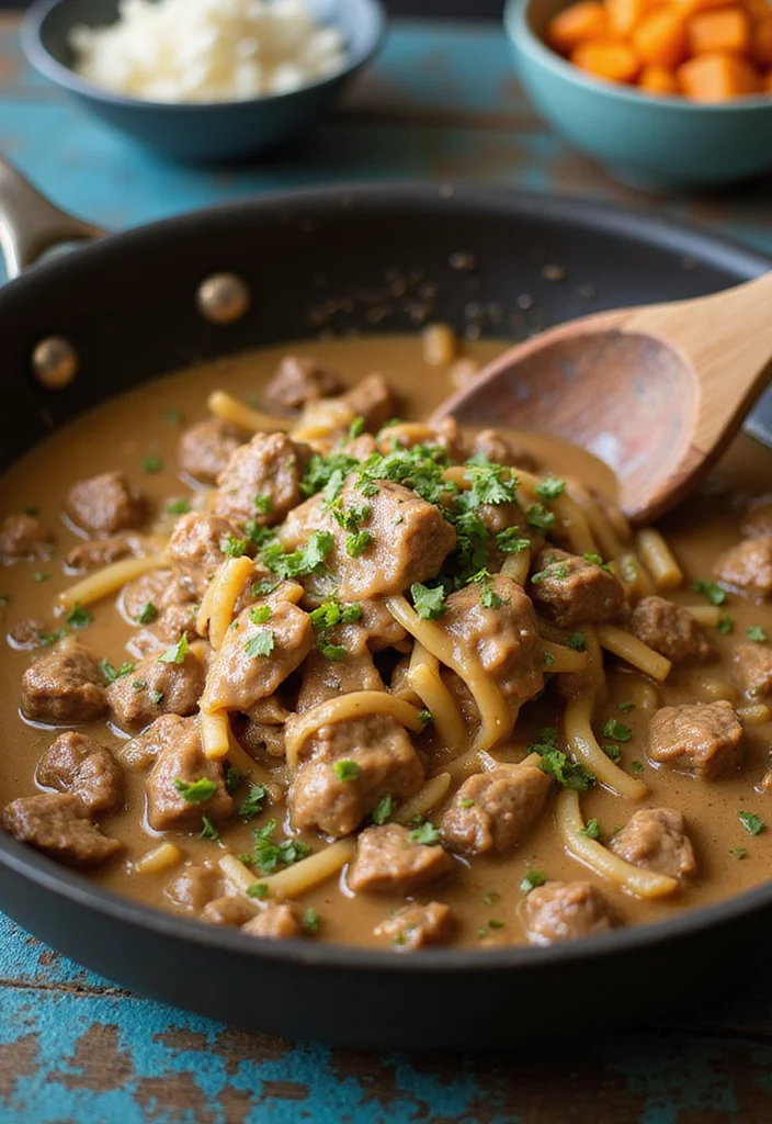 14 Beef Stroganoff With Cream Of Mushroom Ideas That Make Dinner So Much Easier - 5. Beef Stroganoff Skillet: Fast and Flavorful 1