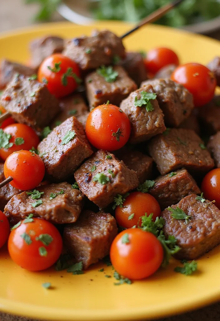 14 Comfort Food Beef Kabobs In Oven Dishes To Warm Your Night - 13. Beef & Cherry Tomato Kabobs 1