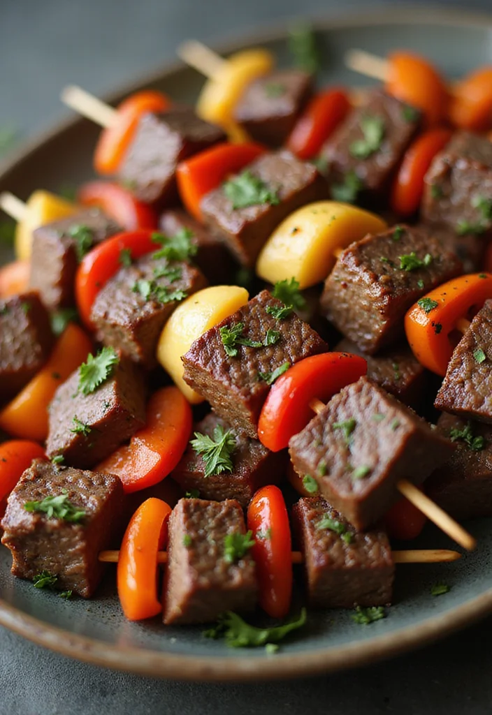 14 Comfort Food Beef Kabobs In Oven Dishes To Warm Your Night - 7. Italian Beef & Pepper Kabobs 1