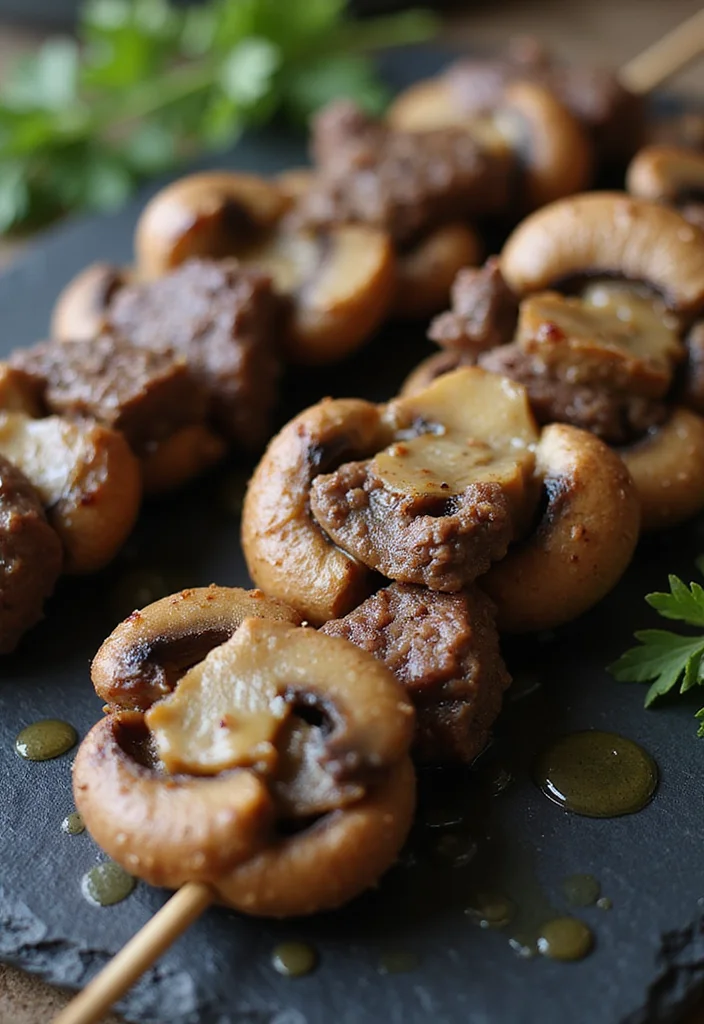 14 Comfort Food Beef Kabobs In Oven Dishes To Warm Your Night - 9. Beef & Mushroom Kabobs 1