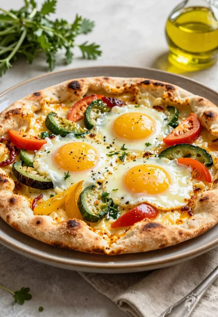 15 Bread and Egg Recipes: Simple Comfort Meals - 15. Breakfast Flatbread with Eggs 1