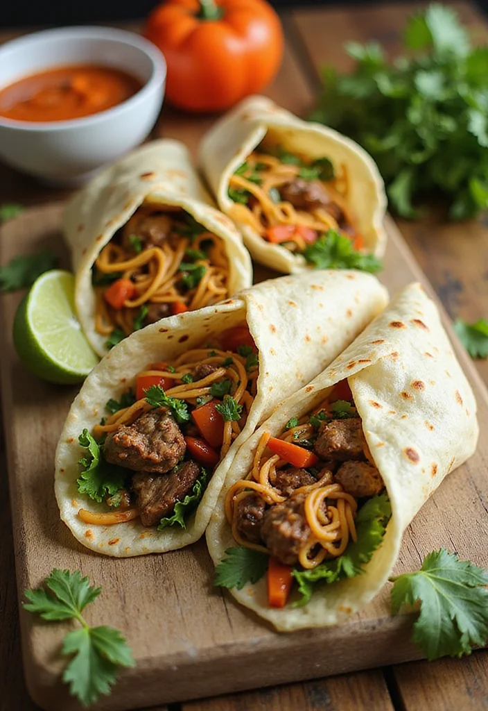 15 Comfort Food Beef And Noodles Dishes To Warm Your Night - 12. Savory Beef and Noodle Wraps 1