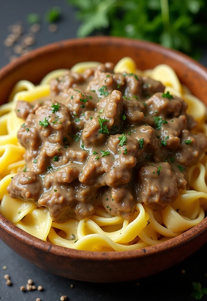 15 Comfort Food Beef And Noodles Dishes To Warm Your Night - 5. Beef Stroganoff with Egg Noodles 1