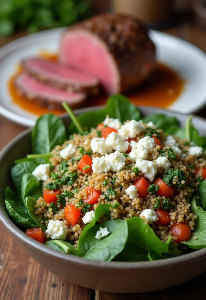15 Easy Roast Beef Sides Meals That Always Impress - 10. Quinoa Salad with Feta and Spinach 1