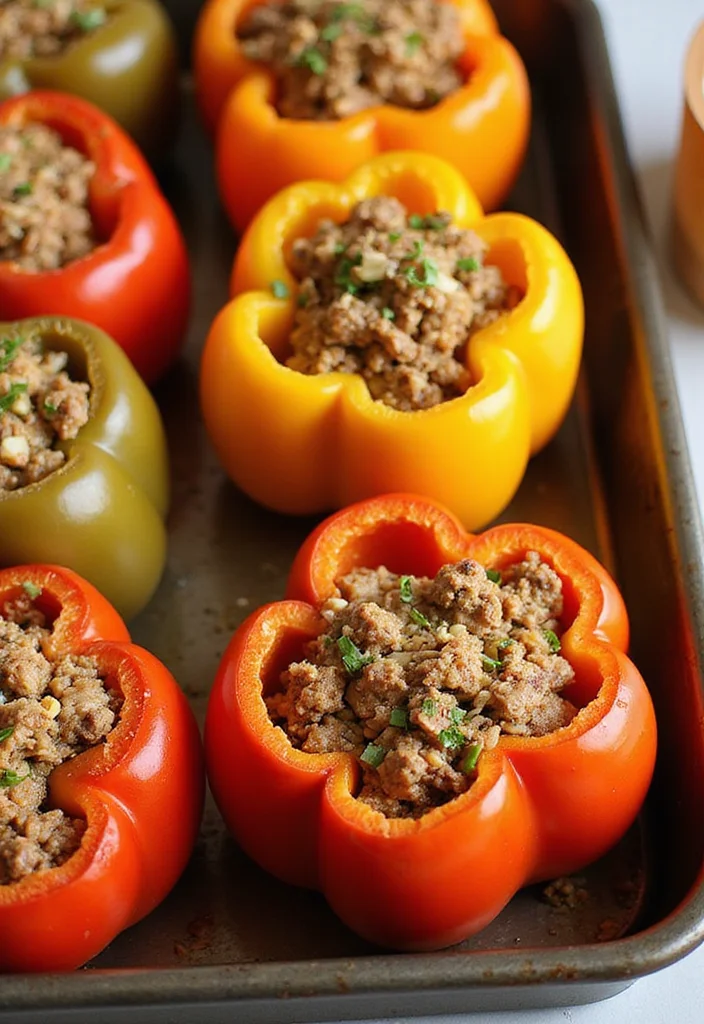 15 Must-Try Beef Patties Dishes For Busy Nights - 14. Beef Patty Stuffed Peppers 1