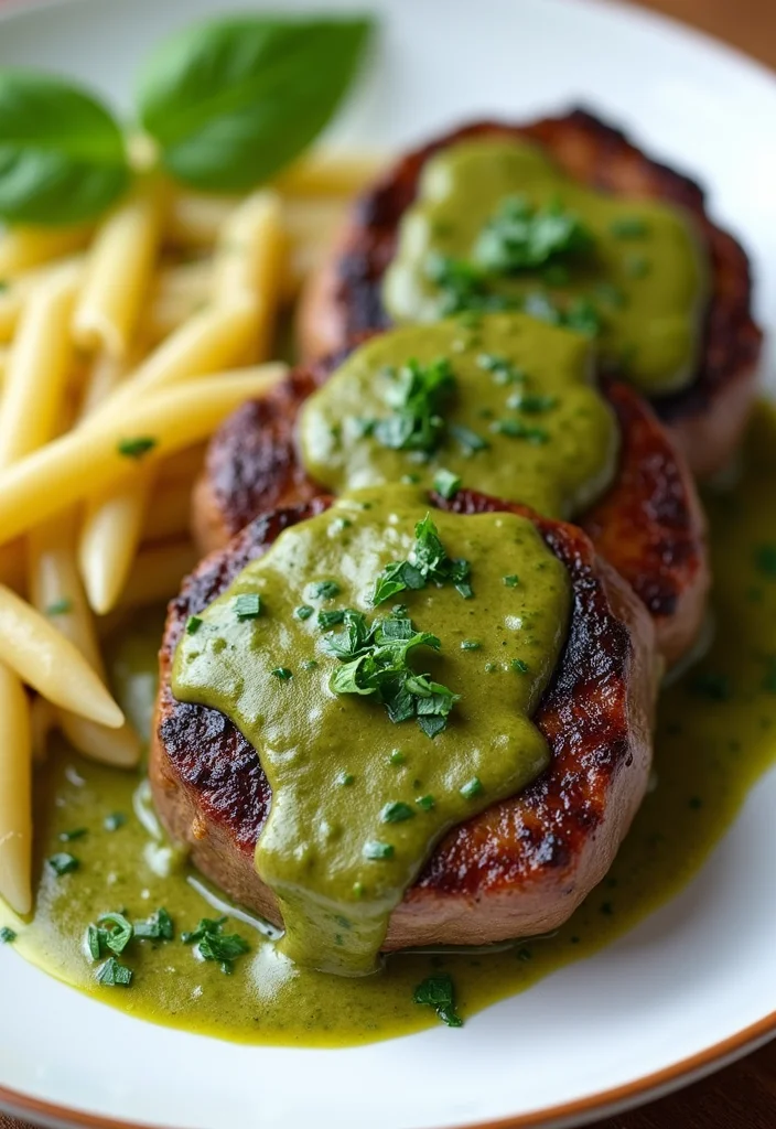16 Easy Beef Medallion Meals That Always Impress - 12. Beef Medallions with Pesto Cream Sauce 1
