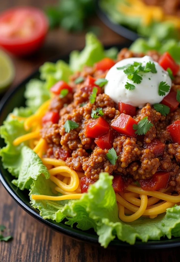 16 Genius Ways To Use Ground Beef Spaghetti Sauce Tonight - 14. Ground Beef Taco Salad 1