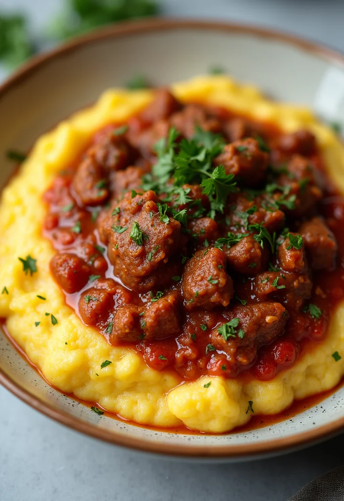 16 Genius Ways To Use Ground Beef Spaghetti Sauce Tonight - 5. Beef Ragu with Polenta 1
