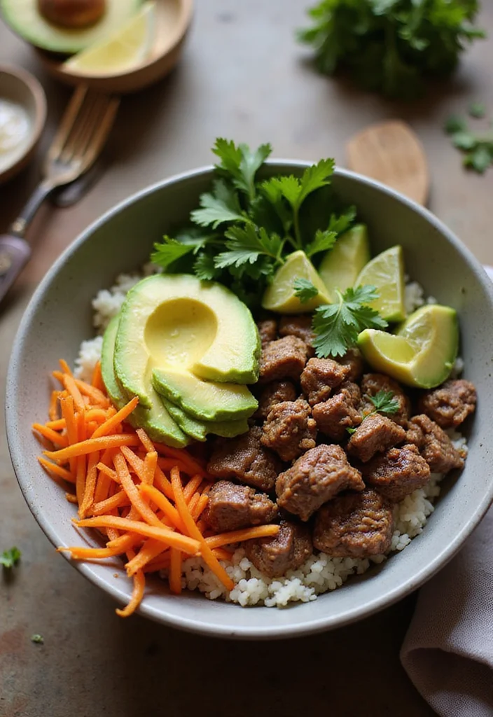16 Genius Ways To Use Slow Cooker Pulled Beef Tonight - 4. Pulled Beef and Rice Bowls 1