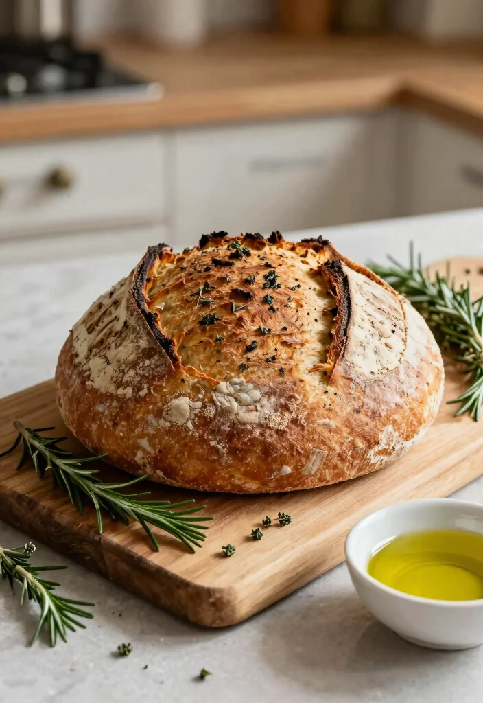 17 Artisan Bread Recipes Dutch Oven Crusty Bakery Style - 7. Herb and Olive Oil Artisan Bread 1