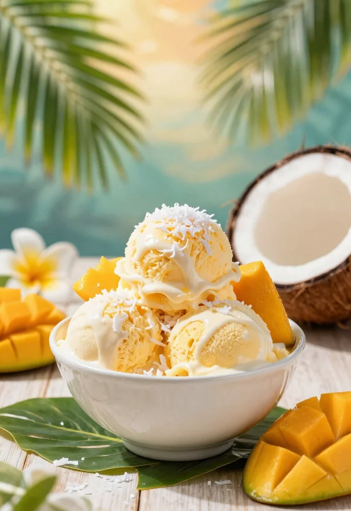 17 Guilt-Free Desserts: Dash Ice Cream Maker Recipes to Satisfy Your Sweet Tooth - 3. Coconut Mango Ice Cream 1