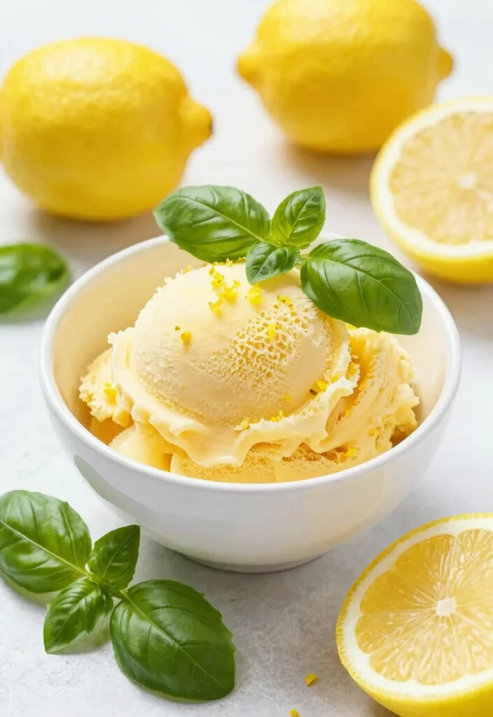 17 Guilt-Free Desserts: Dash Ice Cream Maker Recipes to Satisfy Your Sweet Tooth - 8. Lemon Basil Sorbet 1