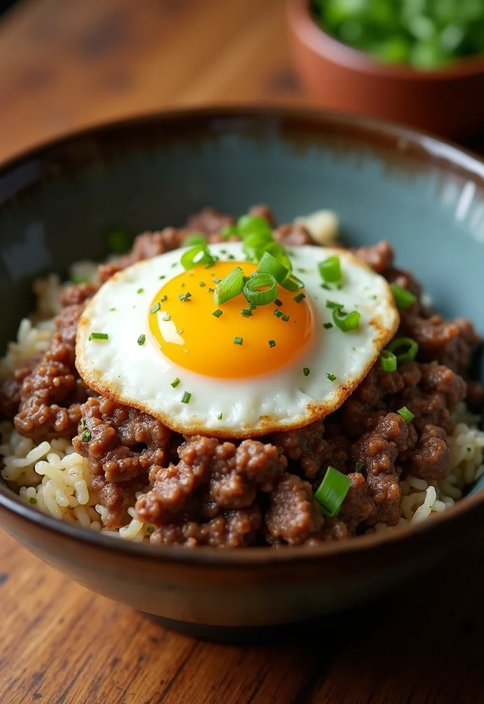 17 Korean Beef And Rice Recipes Packed With Big Flavor - 17. Korean Beef and Egg Rice Bowl 1