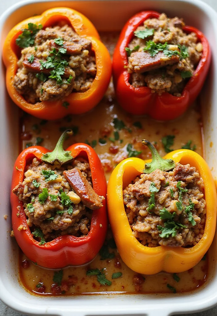 17 Korean Beef And Rice Recipes Packed With Big Flavor - 6. Korean BBQ Beef Stuffed Peppers 1