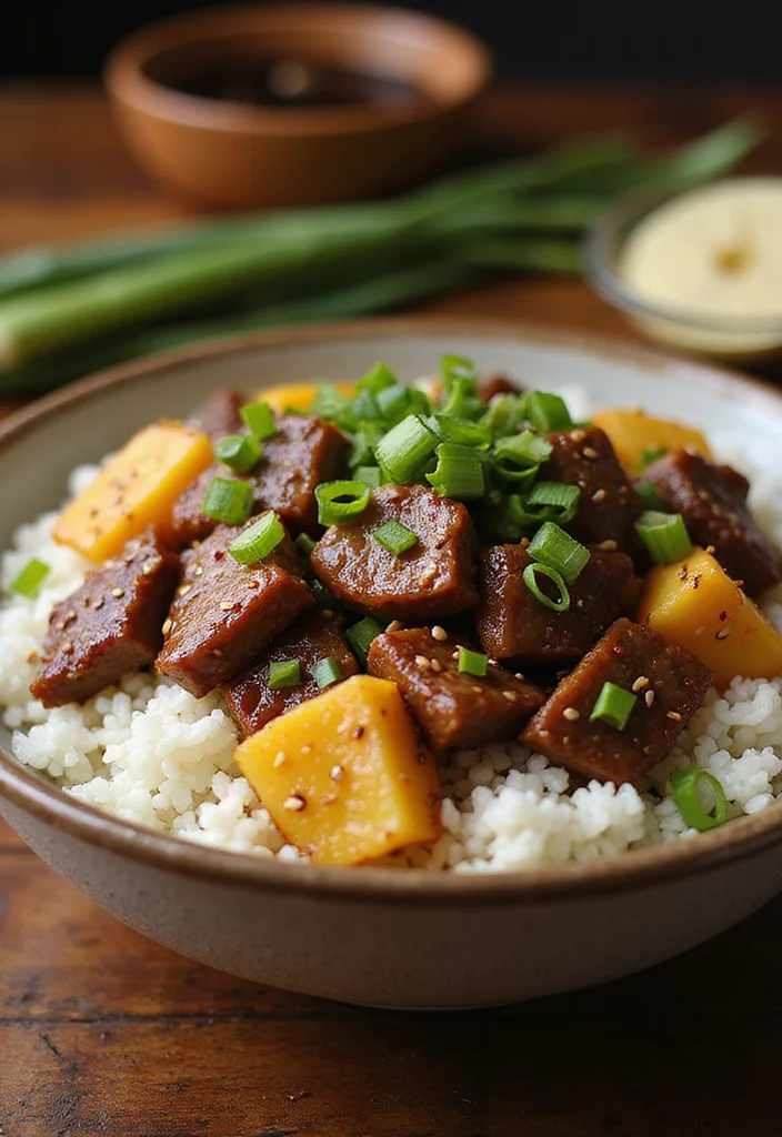 17 Korean Beef And Rice Recipes Packed With Big Flavor - 9. Korean Teriyaki Beef Bowls with Pineapple 1