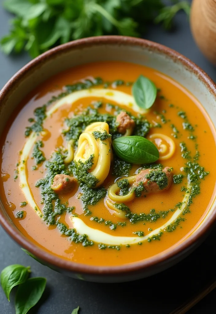 17 Underrated Beef Tortellini Soup Recipes Worth Making - 5. Beef Tortellini Soup with Creamy Pesto 1