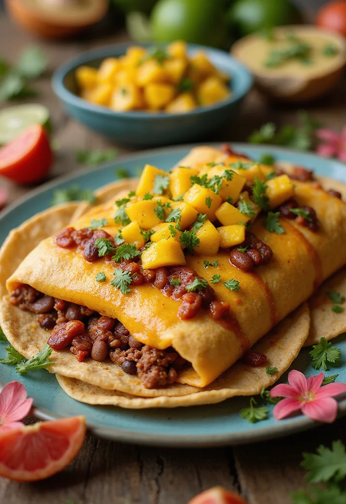 18 Beef And Bean Enchiladas Meals Perfect For Weeknight Cooking - 15. Beef and Bean Enchiladas with Mango Salsa 1