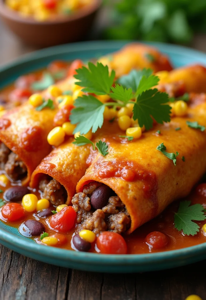 18 Beef And Bean Enchiladas Meals Perfect For Weeknight Cooking - 16. Beef and Bean Enchiladas with Corn Salsa 1