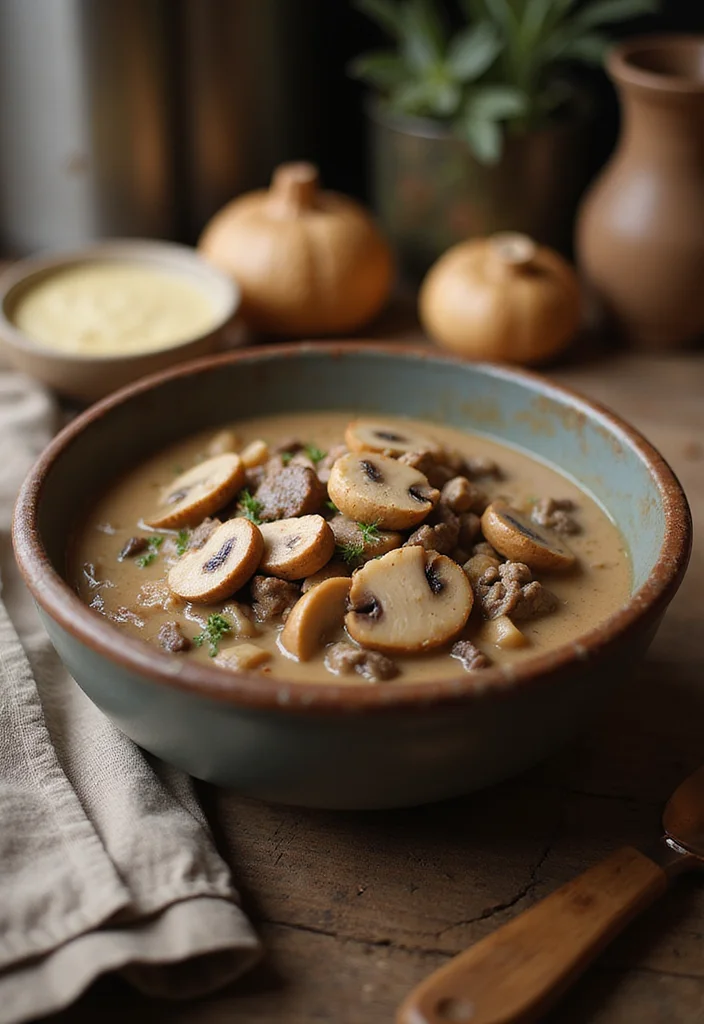 18 Crowd-Pleaser Keto Beef Stew Slow Cooker Ideas You’ll Save Immediately - 3. Creamy Mushroom Beef Stew 1