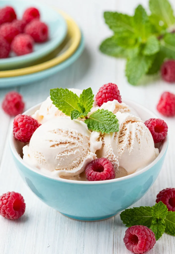 18 Cuisinart Ice Cream Maker Recipes for Creamy Homemade Treats - 15. Raspberry Mint Ice Cream 1